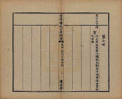 [下载][重修杨氏小宗祠谱]贵州杨氏(共五卷)__清咸丰七年（1857）_四.pdf