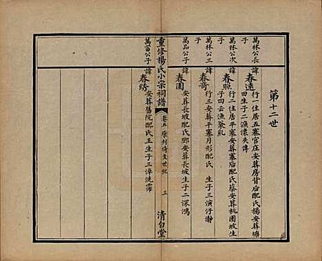 [下载][重修杨氏小宗祠谱]贵州杨氏(共五卷)__清咸丰七年（1857）_五.pdf