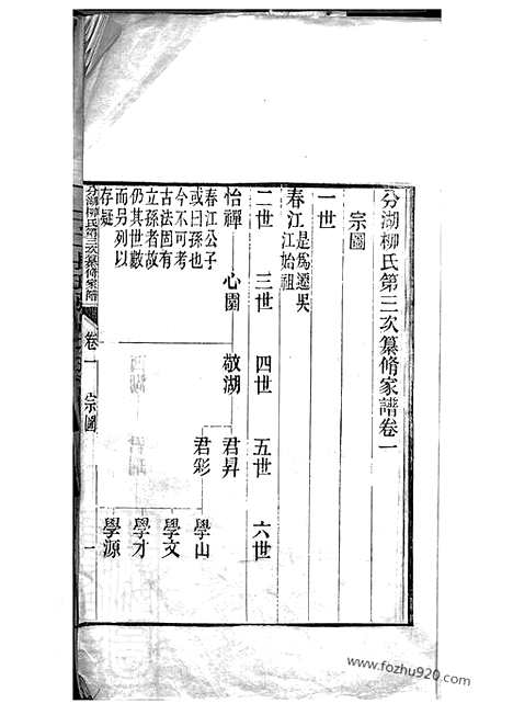 [下载][分湖柳氏第三次纂修家谱]吴江家谱_六卷.pdf