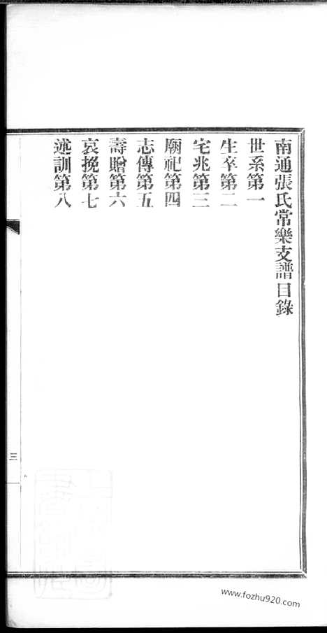 [下载][南通张氏常乐支谱]_一卷.pdf