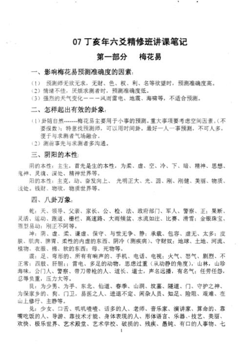 [下载][丁亥秋六爻精修班笔记]曲炜.pdf