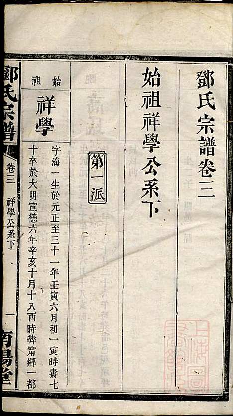 [下载][邓氏宗谱]邓述村_南阳堂_清同治10年1871_邓氏家谱_三.pdf