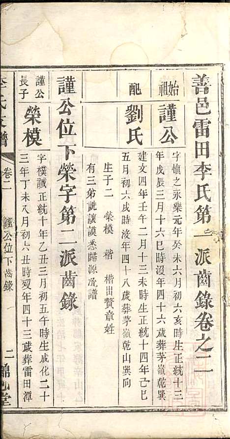 [下载][李氏支谱]李忠恕_锦心堂_清同治13年1874_李氏支谱_三.pdf