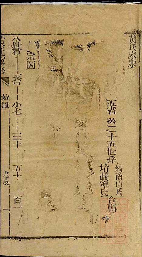 [下载][黄氏家乘]黄绮/黄瘫_亦政堂_清嘉庆14年1809_黄氏家乘_一.pdf