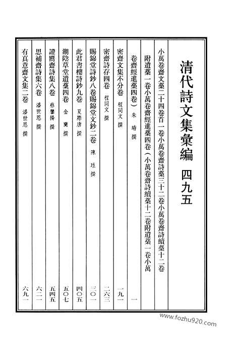 [下载][495_小万卷斋文稿_小万卷斋诗稿_小万卷斋诗续稿_小万卷斋经进稿_二密斋文集_密斋诗存_赐锦堂诗钞_赐锦堂文钞_此君书楼诗钞_湖阴草堂遗稿_证向斋诗集_思补斋诗集_有真意斋文集_清代诗文集汇编]清代诗文集汇编.pdf