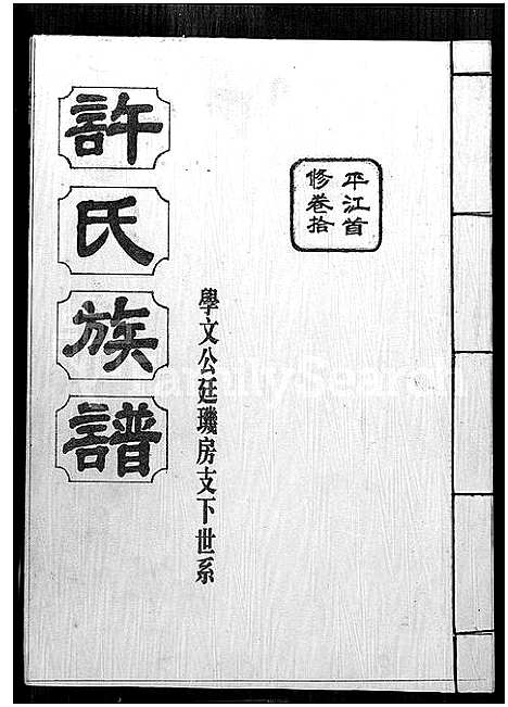 [下载][许氏通谱_4卷_平江许氏首修通谱_许氏族谱_学文公廷珍房支下世系]湖南.许氏通谱_四.pdf